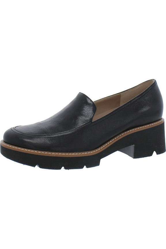 Naturalizer Women's Dreamer Lug Sole Loafers Black Leather 10M