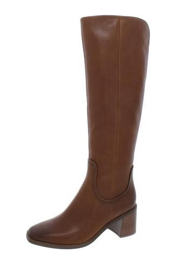 Womens Edda Leather Wide Calf Knee-High Boots