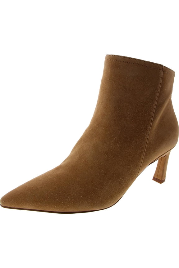 Womens Leather Pointed Toe Booties