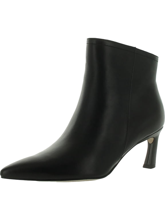 Womens Leather Pointed Toe Booties
