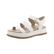 27 EDIT Naturalizer Womens Zizi Ankle Straps Heeled Sandal White Faux Leather 6.5M