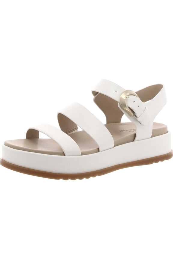 Naturalizer Women's Zizi Ankle Straps Heeled Sandal White Faux Leather 6.5M