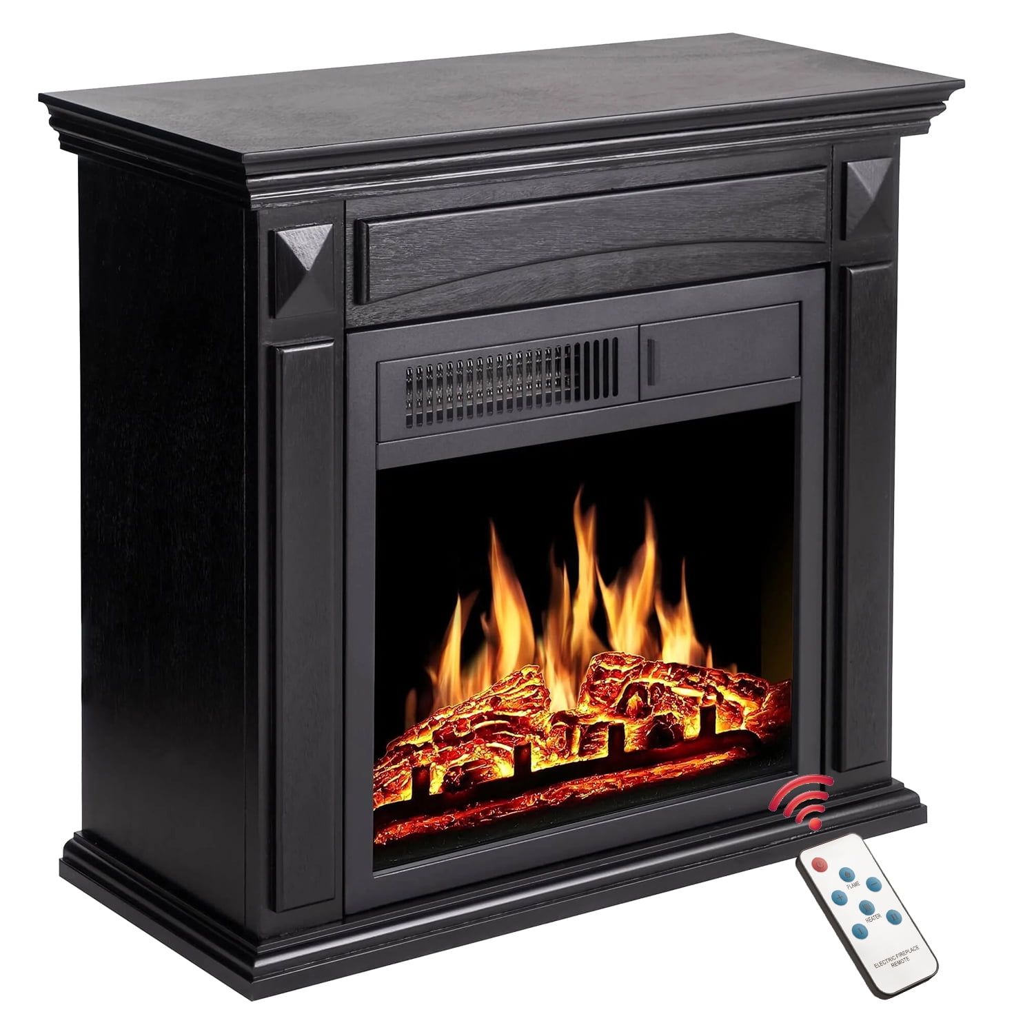 27" Electric Fireplace with Mantel, with 20'' Fireplace Insert