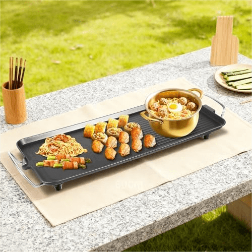 27" Electric Griddle - Extra Large Teppanyaki Grill with Adjustable Temperature, Nonstick Smokeless Surface for Indoor/Outdoor Cooking (Even Heating, Insulated Handles)$$Garden & Patio