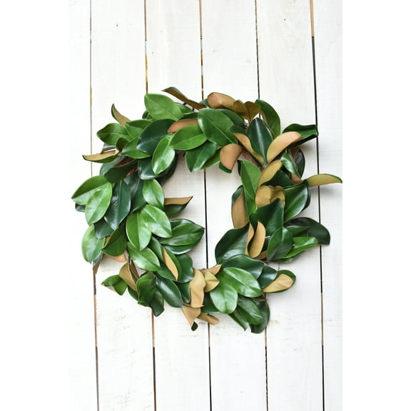 27" Faux Magnolia Leaf Wreath - Artificial Door Hanger Fall Christmas Everyday