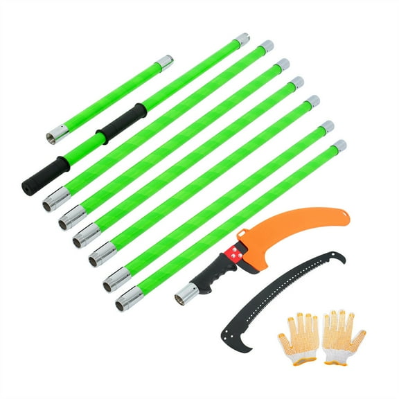 27 Feet Tree Pole Pruner Manual Branches Trimmer Tree Branch Garden Tools Green