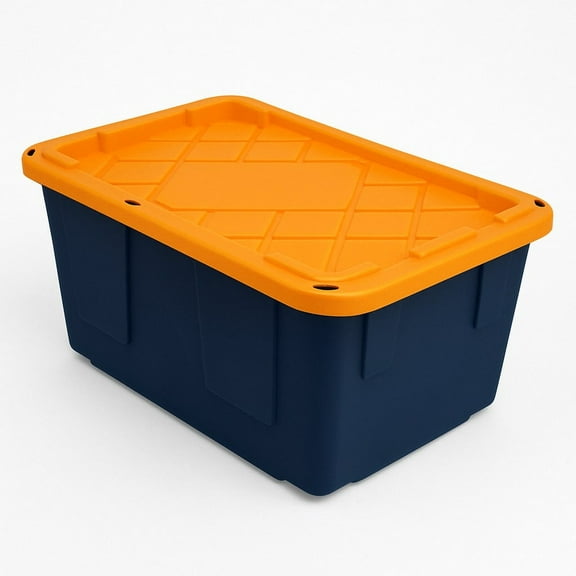 27 Gal Navy Base & Orange Lid