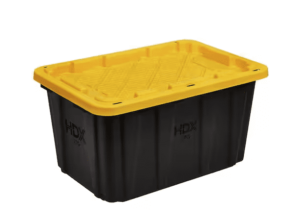 27 Gallon Heavy Duty Storage Bins with Lids, Stackable Tough Plastic Storage Tote Containers for Garage, Moving & Home Organization, Black,