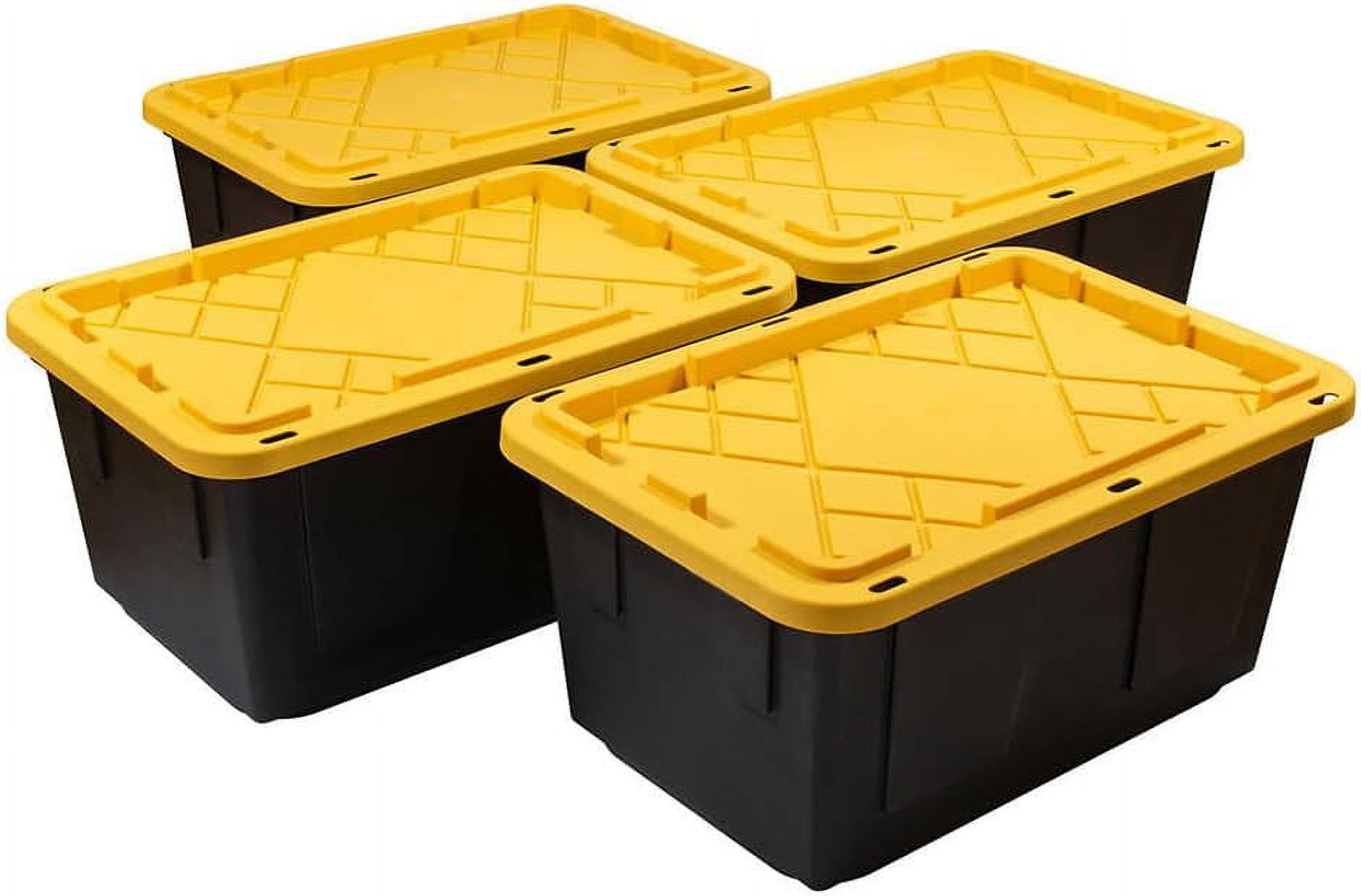 27 Gallon Storage Container Bin, Durable Stackable Storage Totes Box