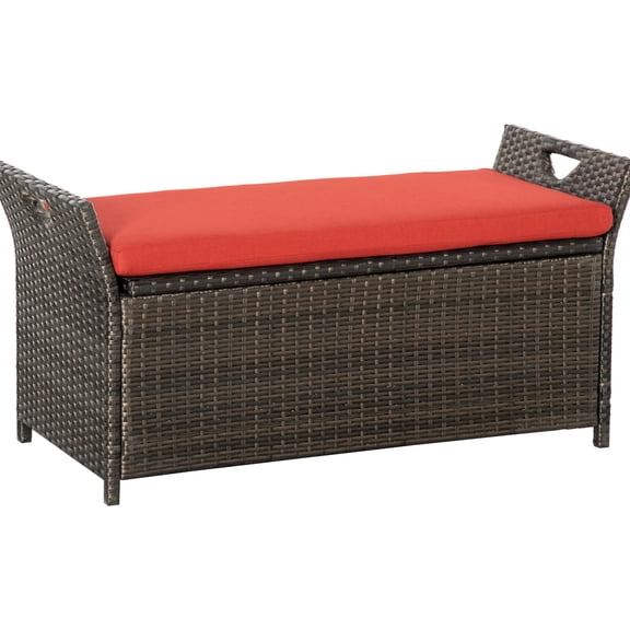 27 Gallon Storage, Soft Seating | Garden and Patio Storage Bench | Easy to Carry with Side Handles