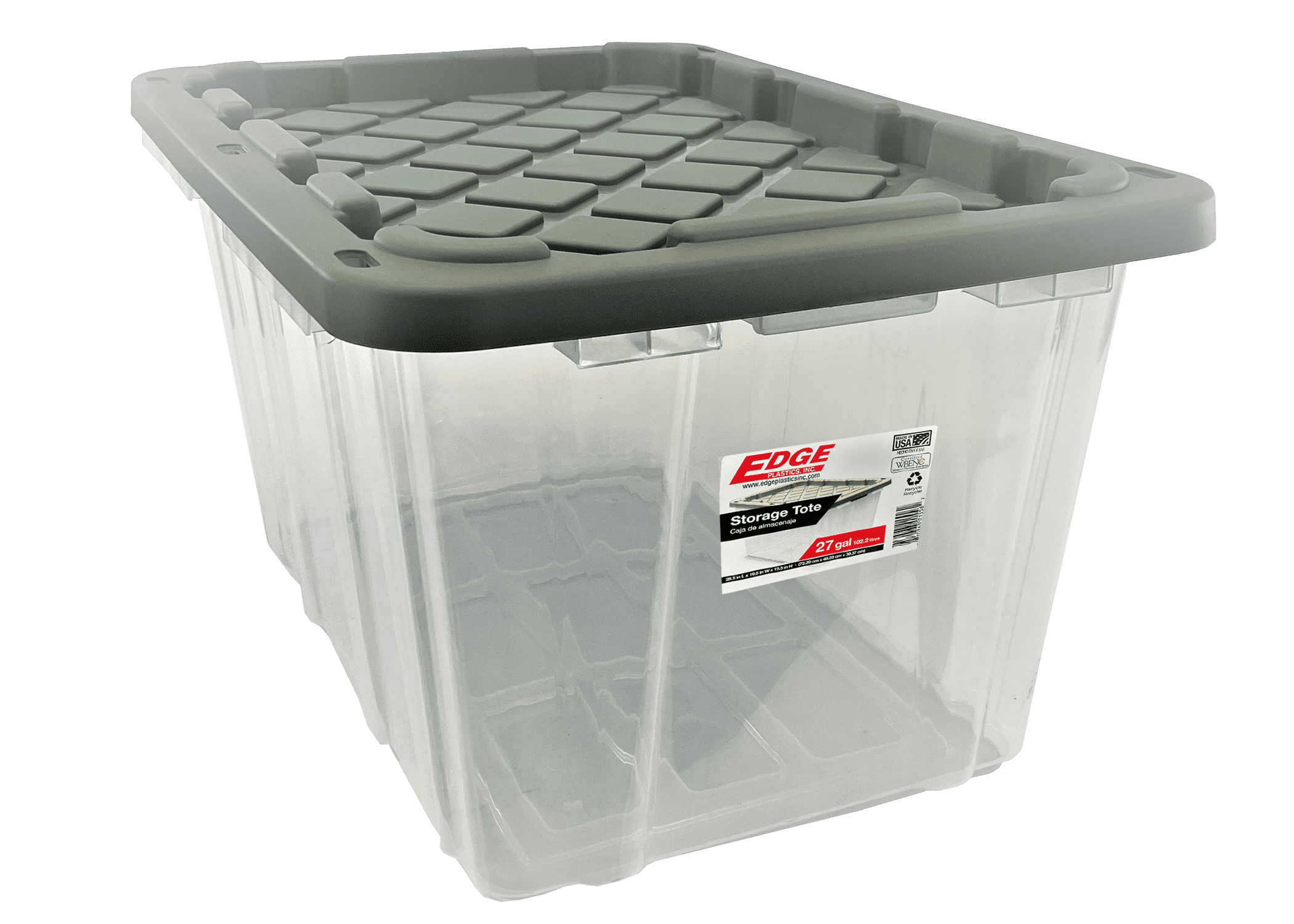 27 Gallon Tough Tote- Clear, Willow - Walmart.com