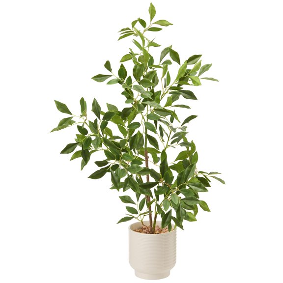 27" Green Artificial Potted Faux Ficleaves Tree for Indoor Decor