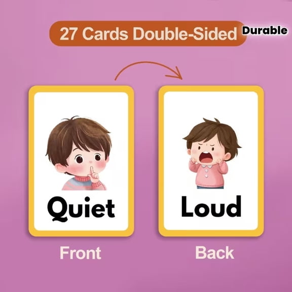 27 Groups Antonyms Flash Cards for Kids Ages 3-8 Opposite Words Learning