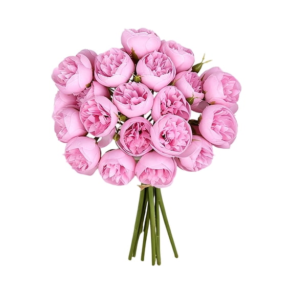 27 Heads Roses Peony Retro Artificial Silk Bouquet for Vase | Roses Peony Artificial Flowers Silk Bouquet for Table Vase Arrange Home Wedding Decoration Fake Flowers