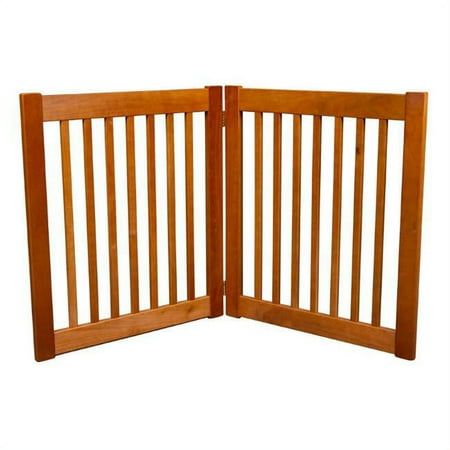 27" Highlander - 2 Panel Free Standing Wood Pet Gate - Artisan Bronze