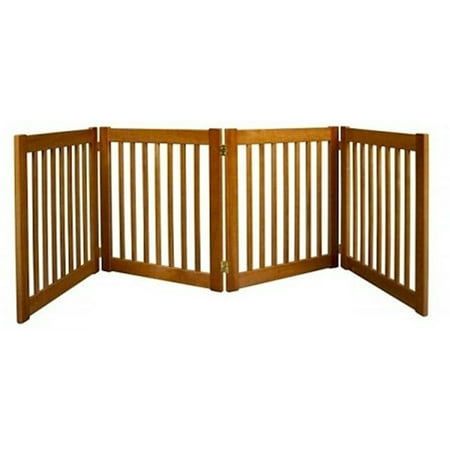 27" Highlander - 4 Panel Free Standing Wood Pet Gate - Artisan Bronze