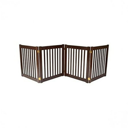 27" Highlander - 4 Panel Free Standing Wood Pet Gate - Black
