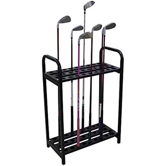 27 Hole Golf Club Holder Stand, Metal Steel Golf Club Rack, Floor Standing Golf Putter Organizer Display Rack for Indoor Home Club Garage Outdoor Simulator(Black)$$Sport & Recreation Other