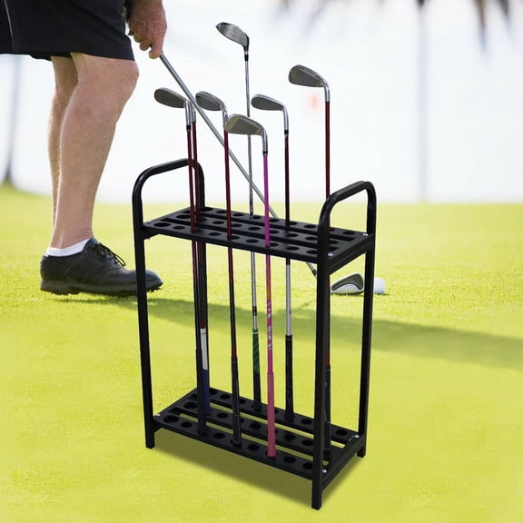 27 Holes Golf Club Display Stand, Floor Standing Golf Putter Holder Dual Size Hole Design Portable Organizer Rack for Home Golf Club