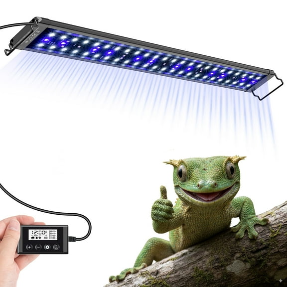 Tawatiler 27-Inch LED UVA UVB Light for Reptiles, Full Spectrum UVA & UVB Reptile Light with Auto 24-Hour Cycle Timer & 10 Dimmable with Controller for Turtles, Snakes, and Bearded Dragons