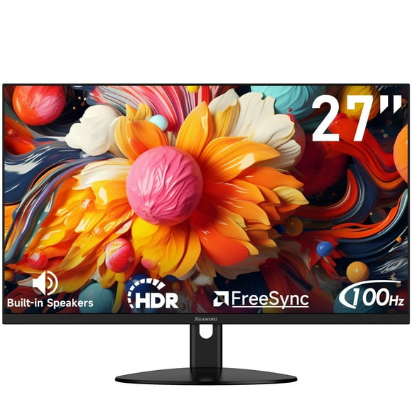 27 Inch 100Hz Computer Monitor, Anti-Blue Light Screen, 100% sRGB, Support FreeSync, HDMI2.0/DP/Earphone for Gaming and Office Working