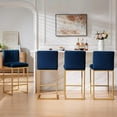 thumbnail image 1 of 27 Inch Bar Stool, Velvet Counter Height Bar Stools, Set of 4 Bar Chairs with Back and Metal Legs, Kitchen Island Counter Stools for Pub, Dinning Room, Cafes, 1 of 8