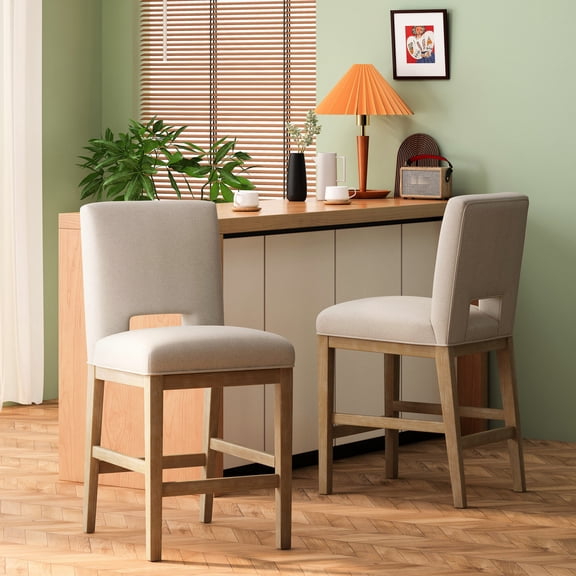 27 Inch Counter Stools Set, Comfortable Upholstery / Easy Maintenance for Various Environments