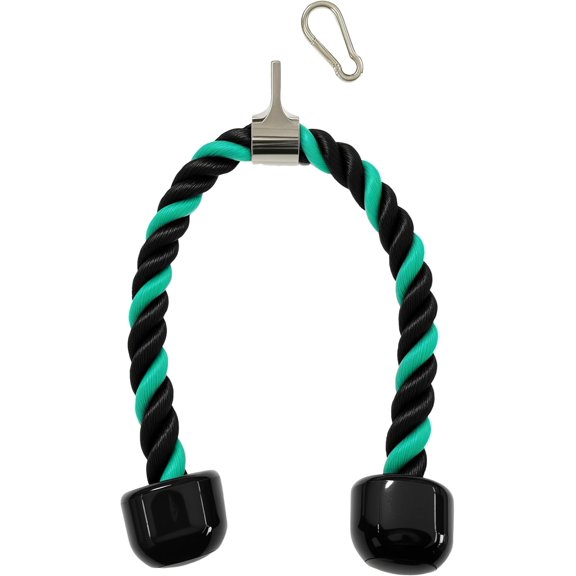 27 Inch Face Pulls Tricep Rope,Gym Rope for Cable Attachments Green&Black
