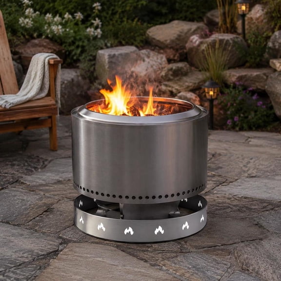 27 Inch Fire Pit Stand for Solo Stove Yukon, 430 Stainless Steel, Portable Outdoor Support Frame