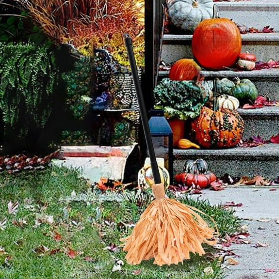 27 Inch H Spooky Sounds Dancing Broom Halloween Decor Animated Light Up Moving Broomstick with Spooky Sounds Dancing Magic Witch Broom for Indoor Outdoor Porch Halloween Party Decorations