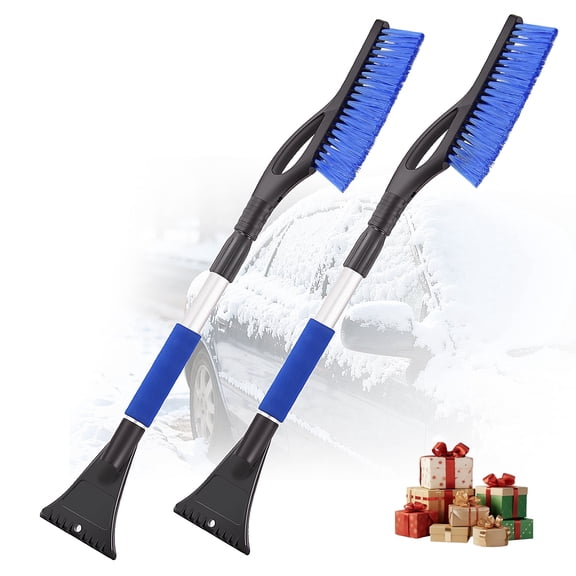 Farest 37" Car Snow Brush and Ice Scrapers for Car Windshield, Extendable Auto Snow Brush, Auto Ice Scraper - 2 Pack