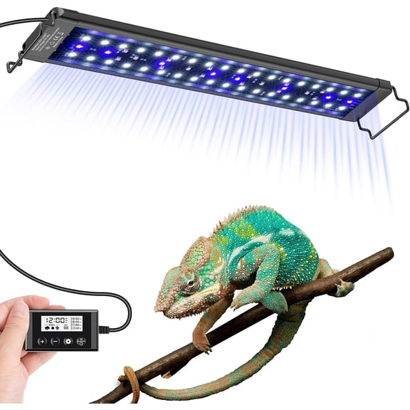 27-Inch LED Light for Reptiles with Controller, Full Spectrum  Reptile Light with Auto 24-Hour Cycle Timer & 10 Dimmable for Bearded Dragons, Turtles, Frogs, Snakes, Plants