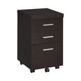 thumbnail image 1 of 27 Inch Modern 3 Drawer Mobile Storage Cabinet, Wheels, Cappuccino Brown, 1 of 5