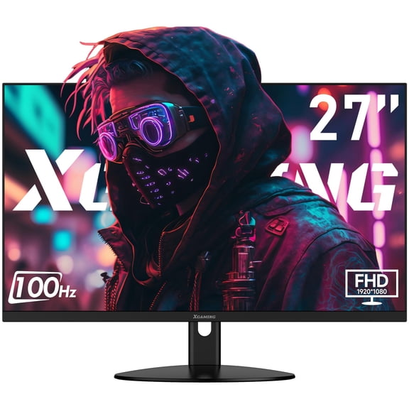 27 Inch Monitor FHD 1080P 100Hz Frameless Computer Display Adaptive Sync,Low Blue Light Eye Care,HDMI VGA,VESA,Tilt Adjustable,1920x1080,Black