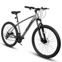 27 Inch Mountain Bike, 21 Speed Outdoor Cycling Bike with Suspension Fork, Adjustable Ergonomic Seat&Aluminum Frame Disc Brake, for Men Women Adult, Grey