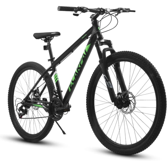 27 Inch Mountain Bike 21 Speed, Suspension Fork, Aluminum Frame Disc Brake, Mountain Biking for Both Men and Women, A27366, Black&Green