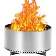 thumbnail image 1 of 27 Inch Portable Smokeless Fire Pit with Stand, Stainless Steel Stove Bonfire Wood Burning Outdoor Fire Pit for Patio Deck Backyard Beach Camping, 1 of 7