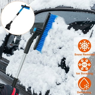 27'' Snow Brush - Detachable Ice Scraper for Car Windshield with Ergonomic  Foam Grip for Snow Removal, Aluminum Car Snow Scraper and Brush for Cars