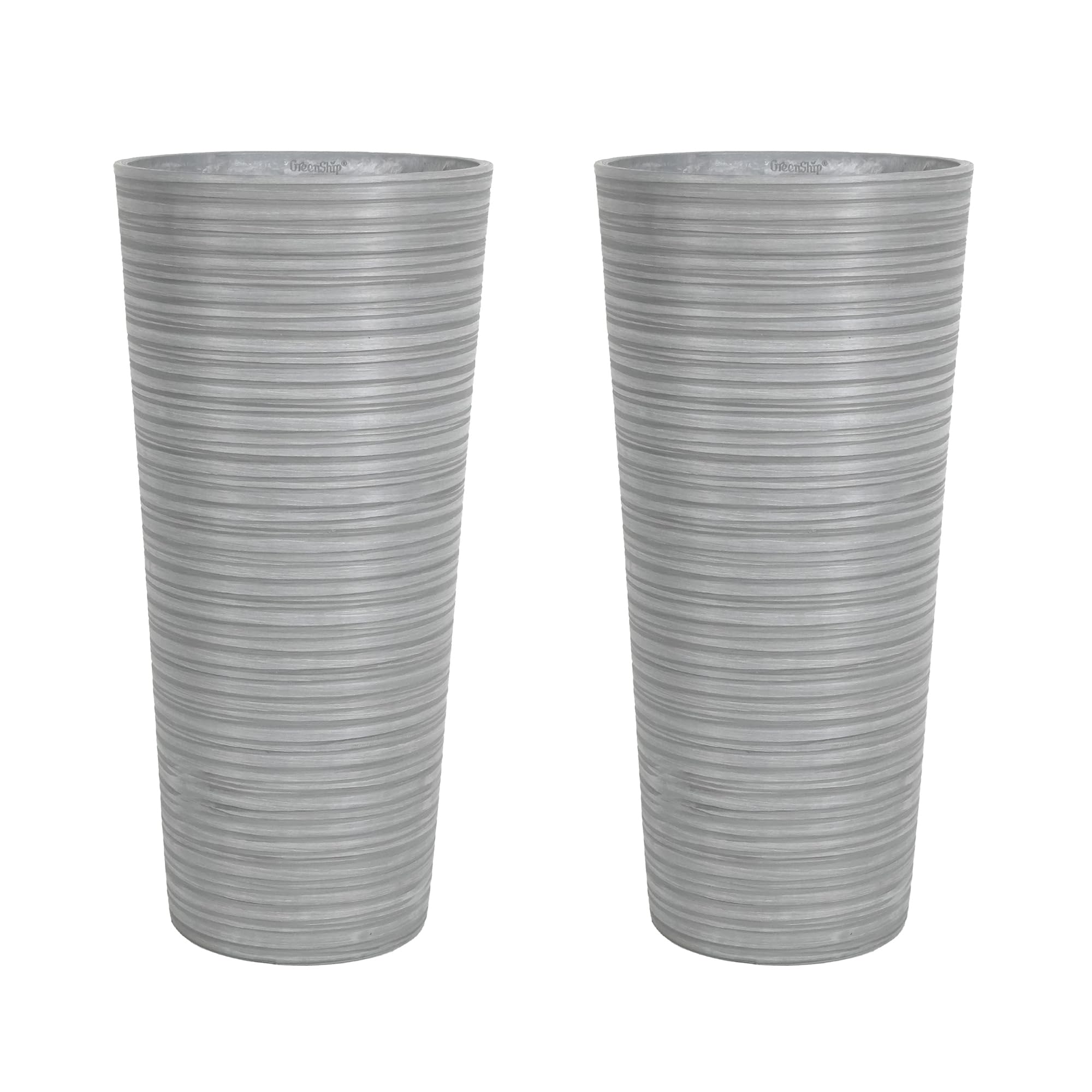 Large Outdoor Planter Pots 27 Inches Tall, Durable Recycled Resin with ...