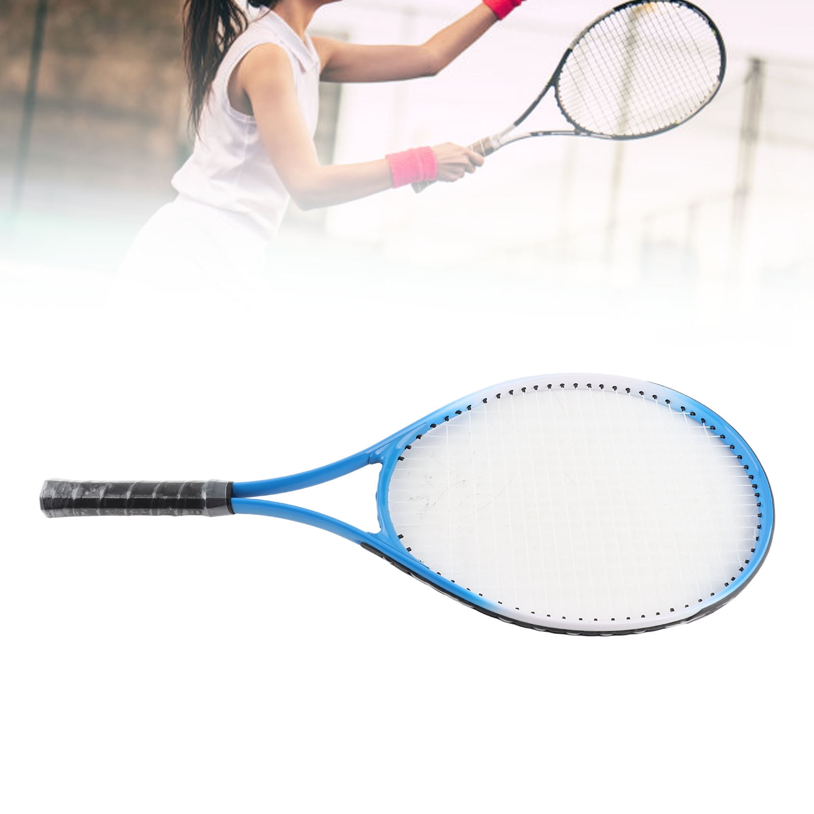 27 Inch Tennis Racquet 27 Inch Tennis Racket Single Tennis Racquet with Carry Bag Adults Student Women Men Nylon Aluminium Alloy