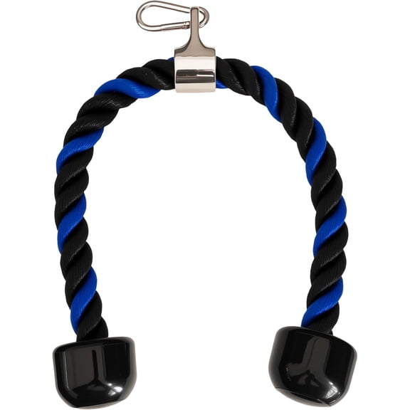27 Inch Tricep Rope Cable Attachment Heavy Duty Nylon Braided Gym Rope for Cable Machine LAT Pull Down Face Pulls Tricep Pushdowns Premium Fitness Accessories for Home Gym Blue&Black