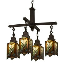 27 Inch Wide cottage mission 4 lt Chandelier