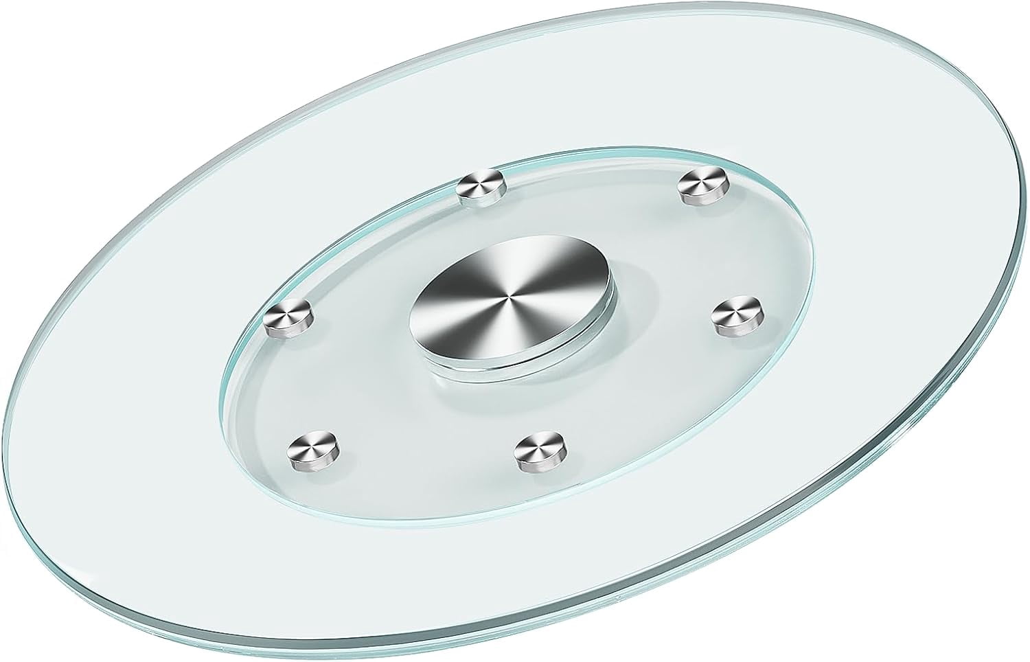 27-Inch Glass Lazy Susan Turntable - Aluminum Bearing, 200 Lb Load, Anti-Tip Design