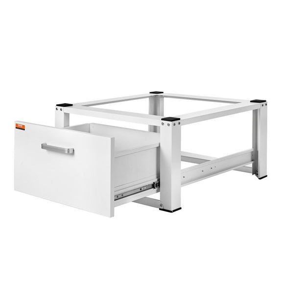 27" Laundry Pedestal for Front Load Washer & Dryer, Heavy Duty Universal Stand with Storage Drawer, 660lbs Capacity, Sturdy Metal Base