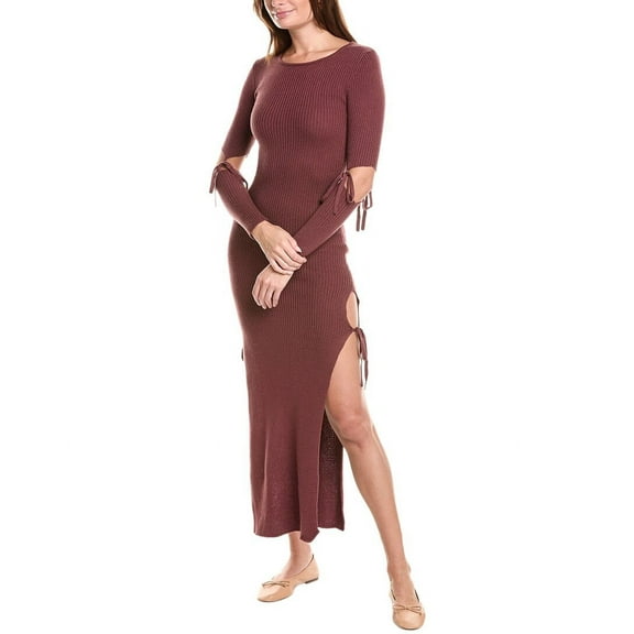 27 Miles Malibu womens  Ribbed Wool-Blend Maxi Dress, xs, Brown