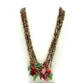 thumbnail image 1 of 27" Multi Color with Leaves Glass Bead Necklace (Dozen), 1 of 4
