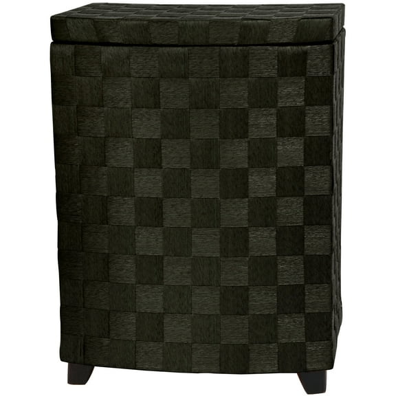 27" Natural Fiber Laundry Hamper - Black