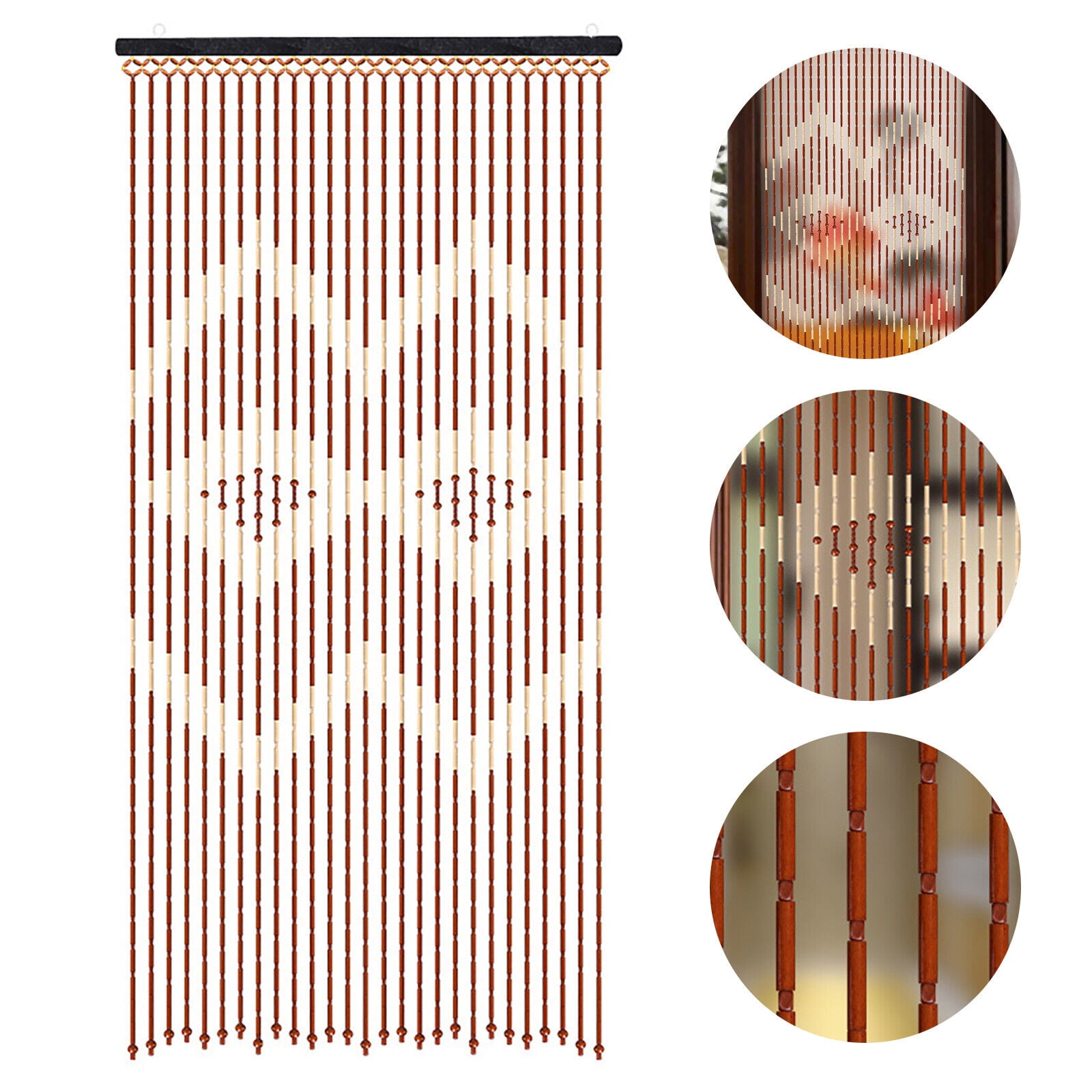 27 Natural Wood Bead Curtain,String Door Curtain Home Decor For Kitchen Bathroom Porch Partition Decoration New