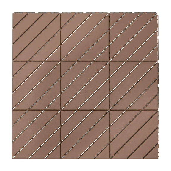27 PCS 12"x12" Plastic Interlocking Deck Tiles Outdoor Patio Flooring Coffee for Mud rooms, Playhouses, Plant Areas, Gazebo