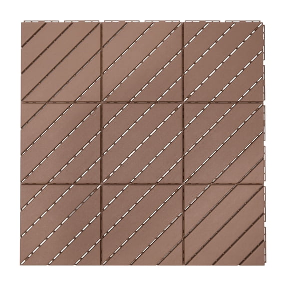 27 PCS 12"x12" Plastic Interlocking Deck Tiles Outdoor Patio Flooring Coffee for Mud rooms, Playhouses, Plant Areas, Gazebo